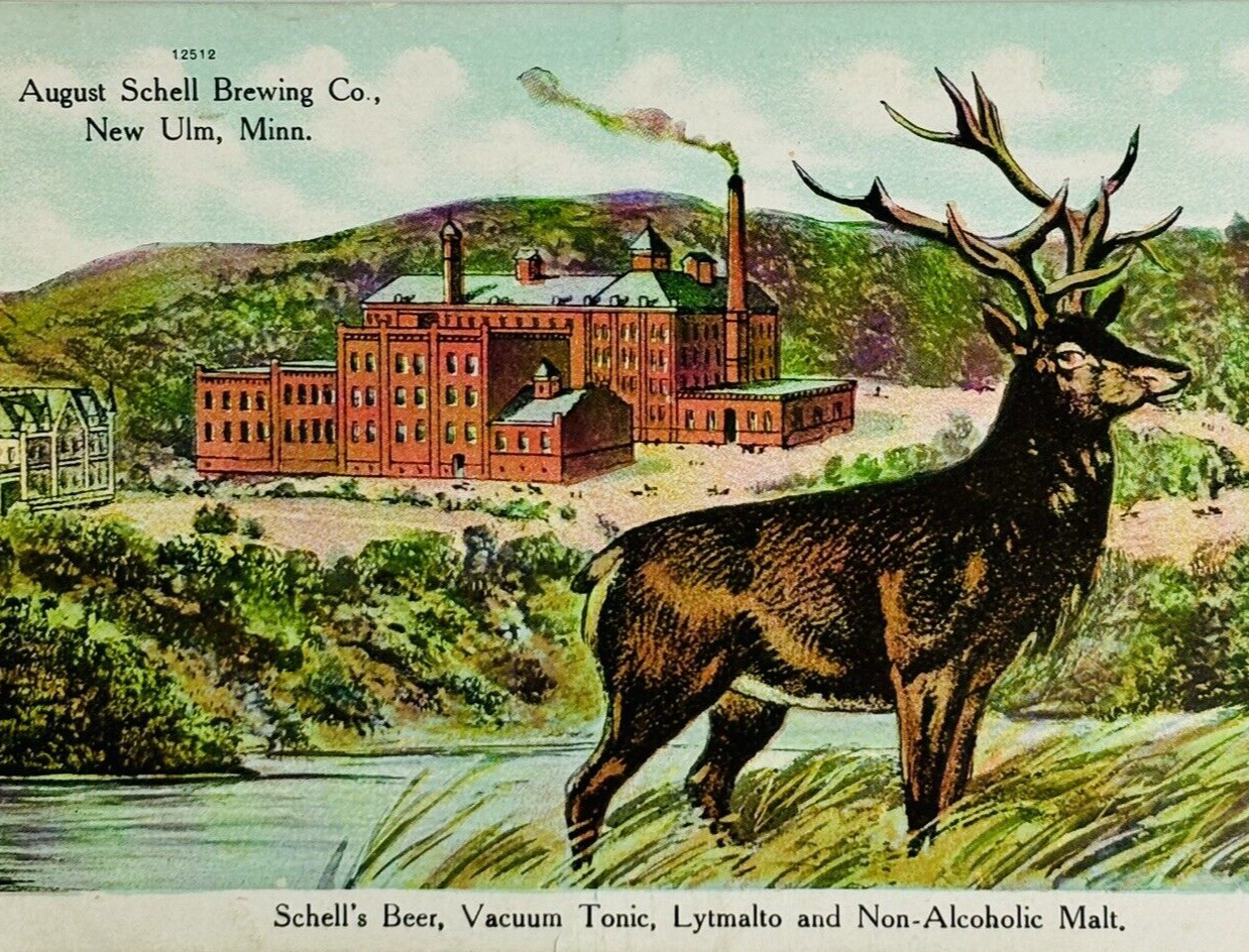 RARE Early 1900's Schell's Brewing Co. New Ulm, Minnesota Elk Stag Beer Postcard