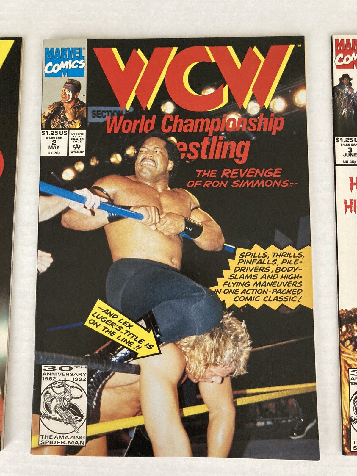 WCW World Championship Wrestling Marvel (1992) Lot of 3 -  #'s 2, 3, 4 Sting