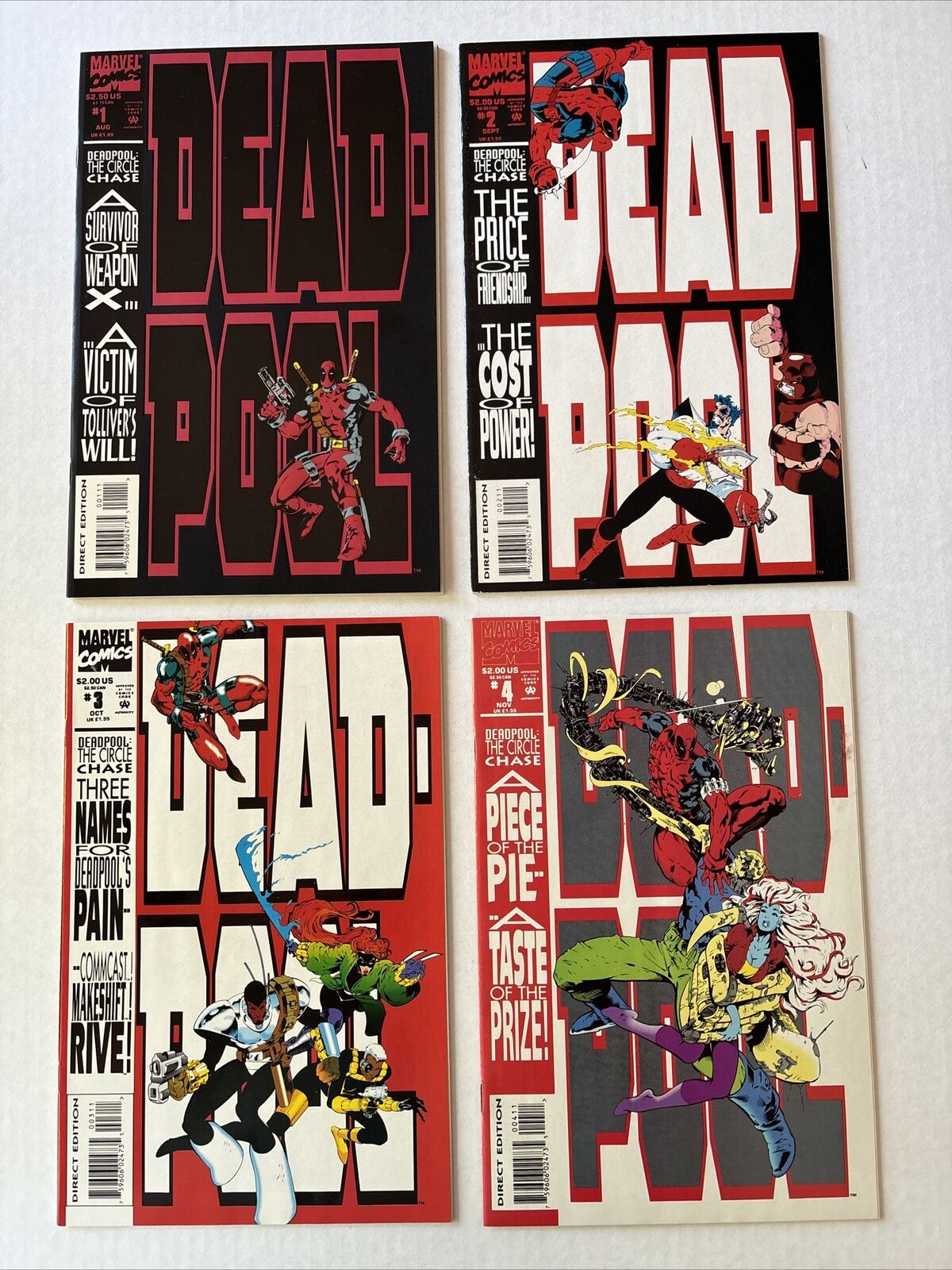 Deadpool: The Circle Chase #1-4 Marvel 1993 1st Deadpool Solo Series