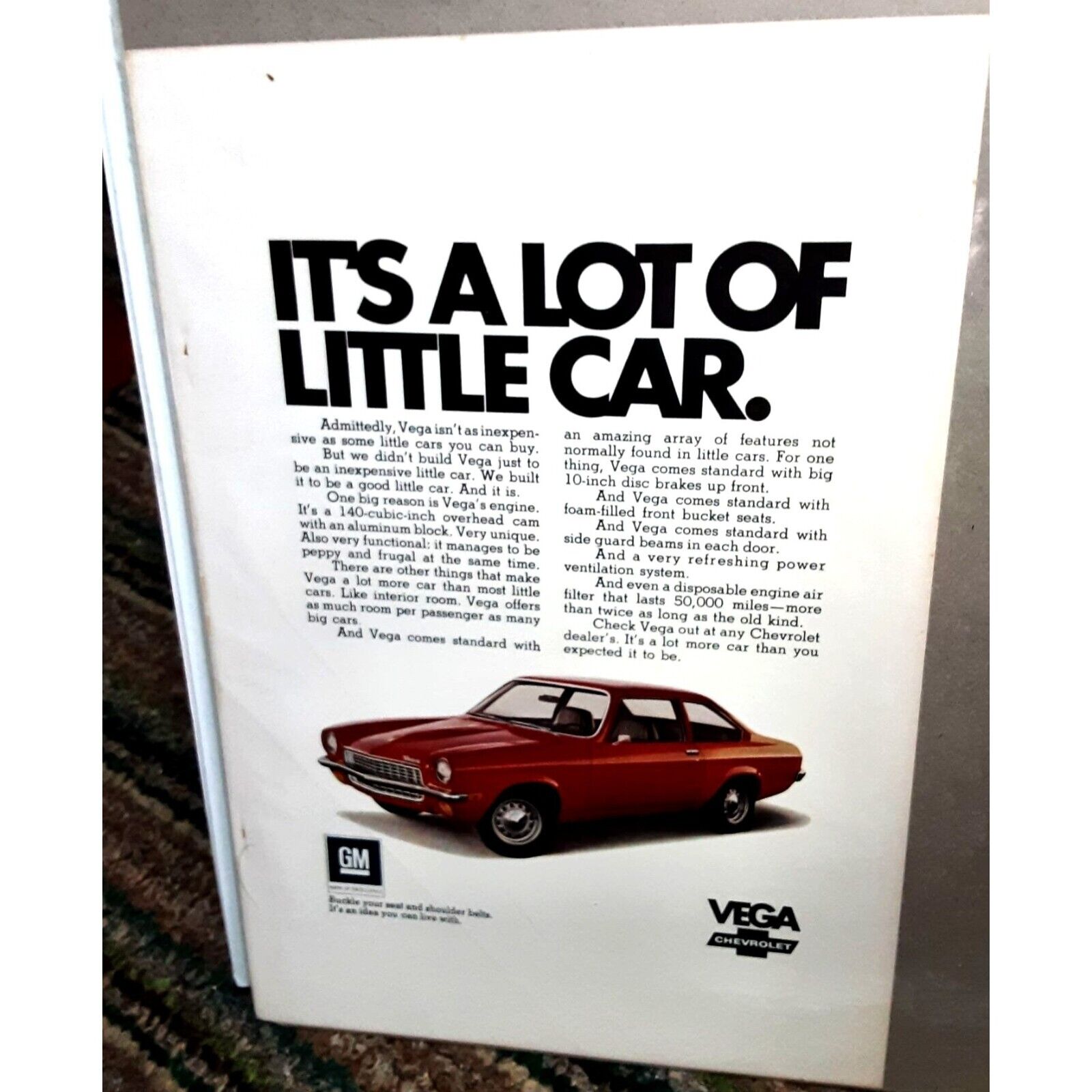 1971 Chevy Vega Print Ad vintage 70s