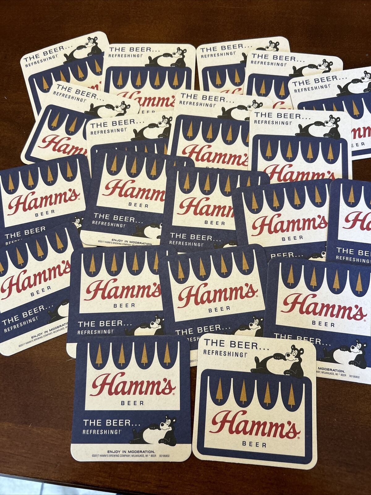 Hamm’s Brewing Bear BEER Coasters Lot Of 20 Two Sided With The Famous Bear NEW