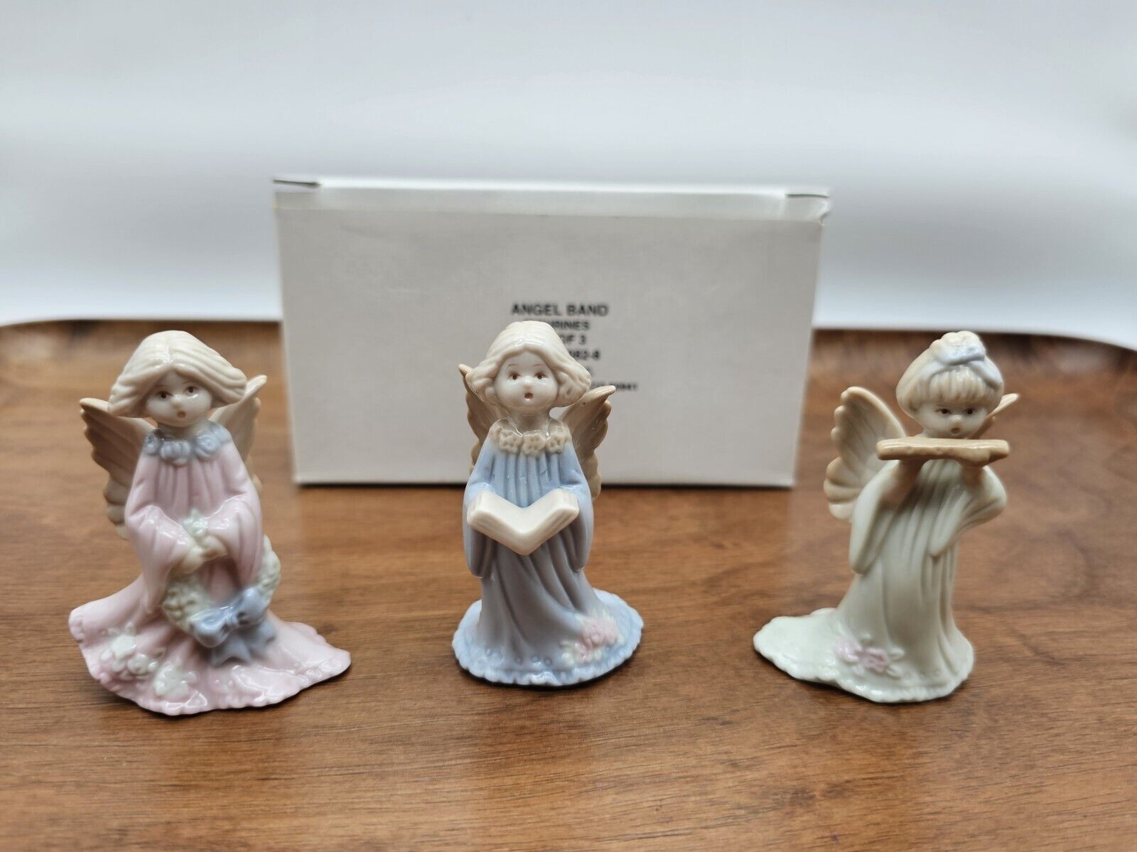 3pc Angel Band Porcelain Figurines by Russ Berrie Current Inc. #15270CI Boxed