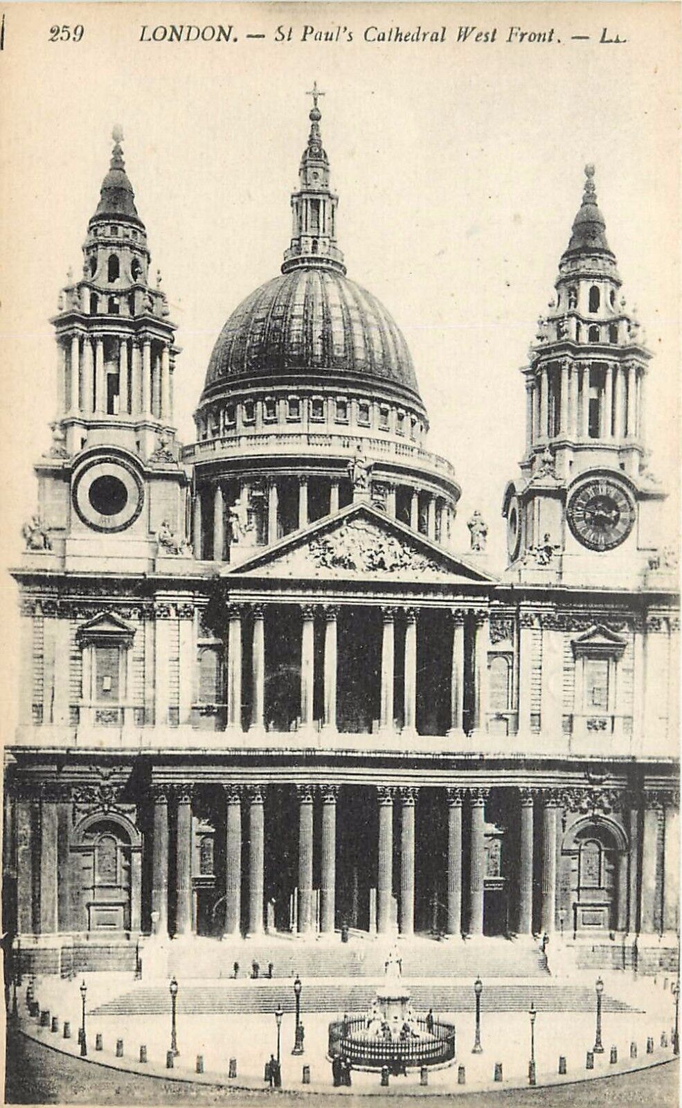 Saint Paul's Cathedral West Front England Postcard