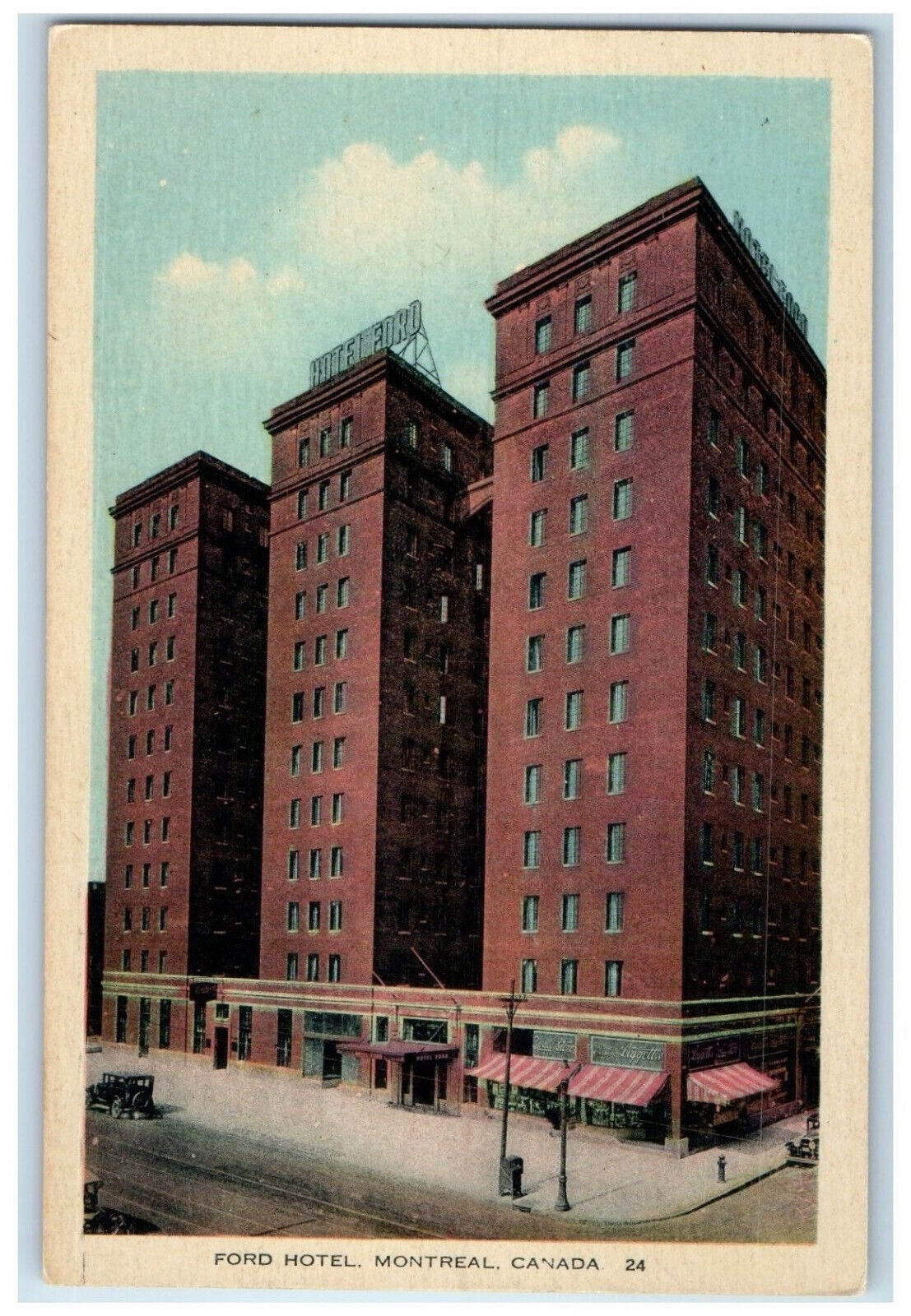 c1940's Business at the Bottom Ford Hotel Montreal Quebec Canada Postcard