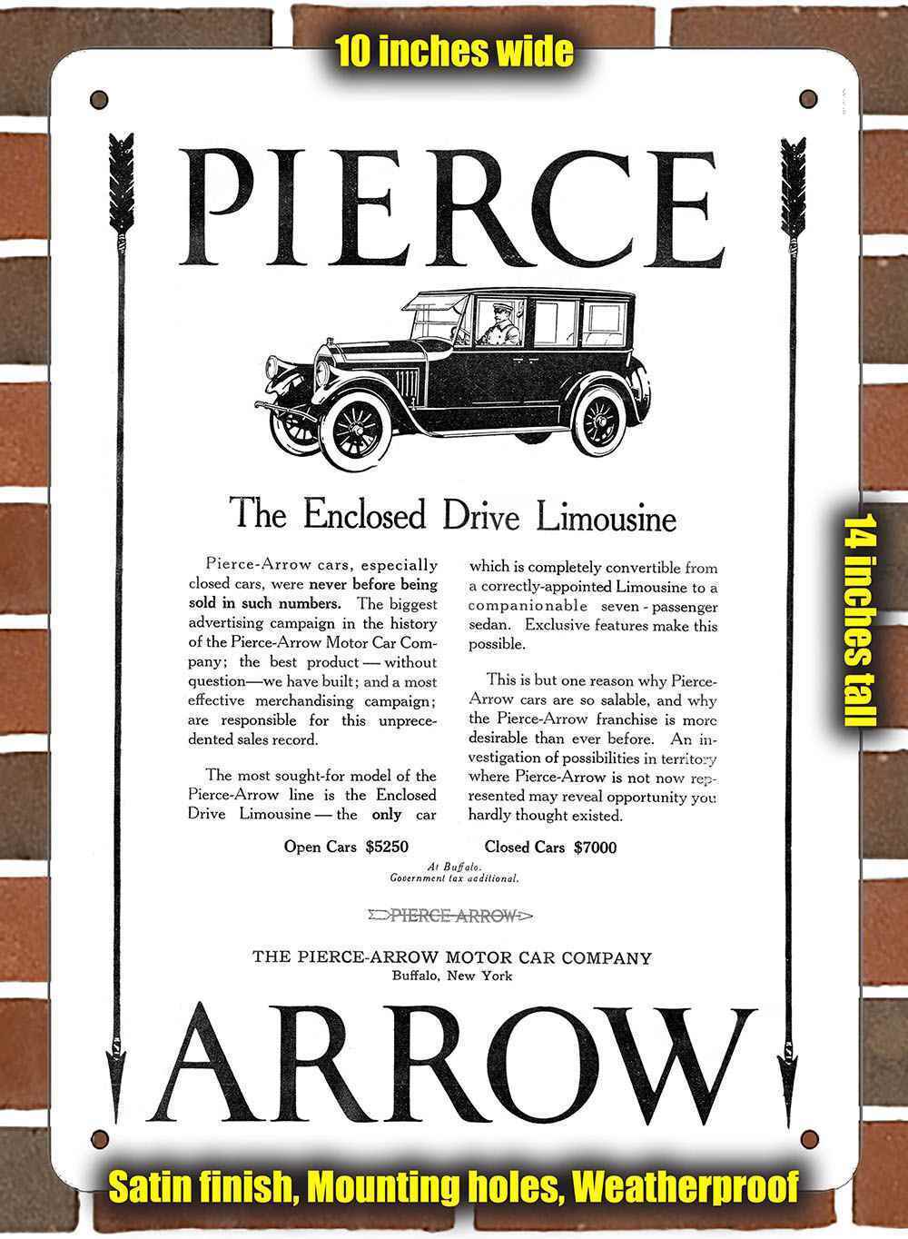 Metal Sign - 1923 Pierce Arrow - 10x14 inches