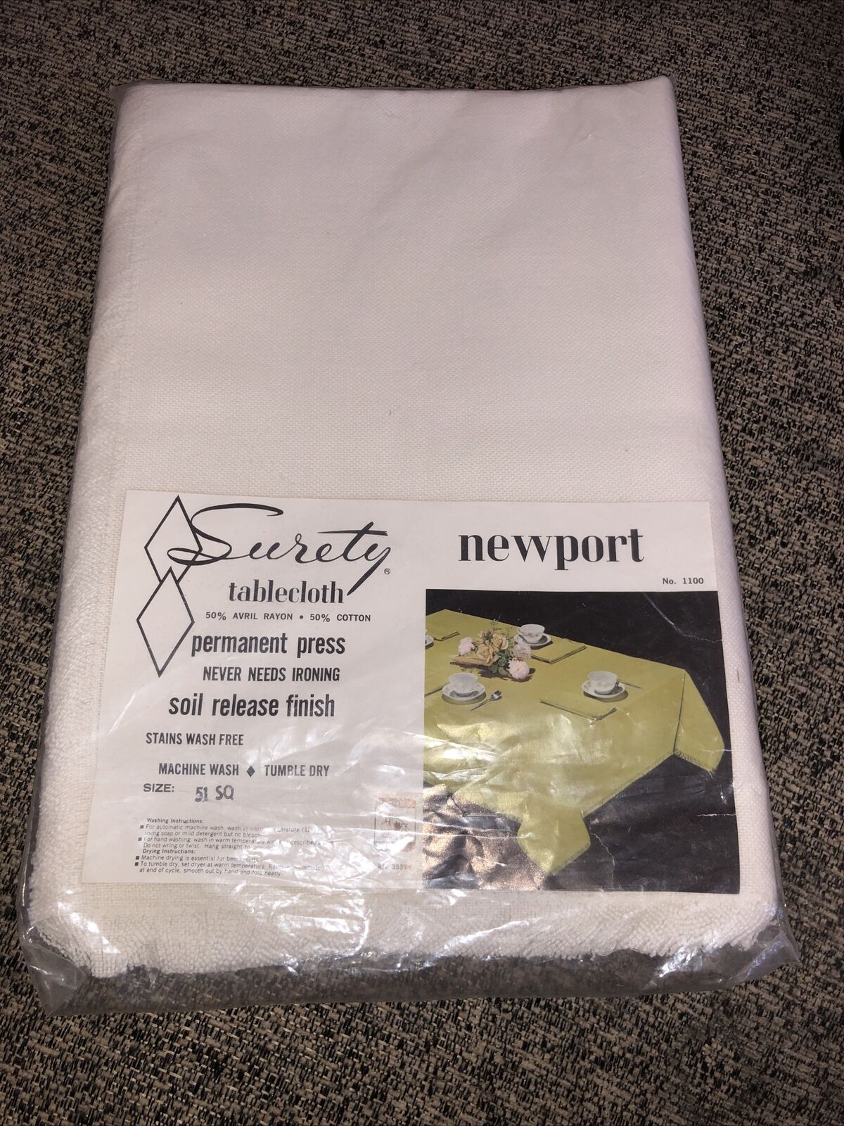 Newport Surety Vintage Surety Tablecloth New In Package White Large Lace. NIP