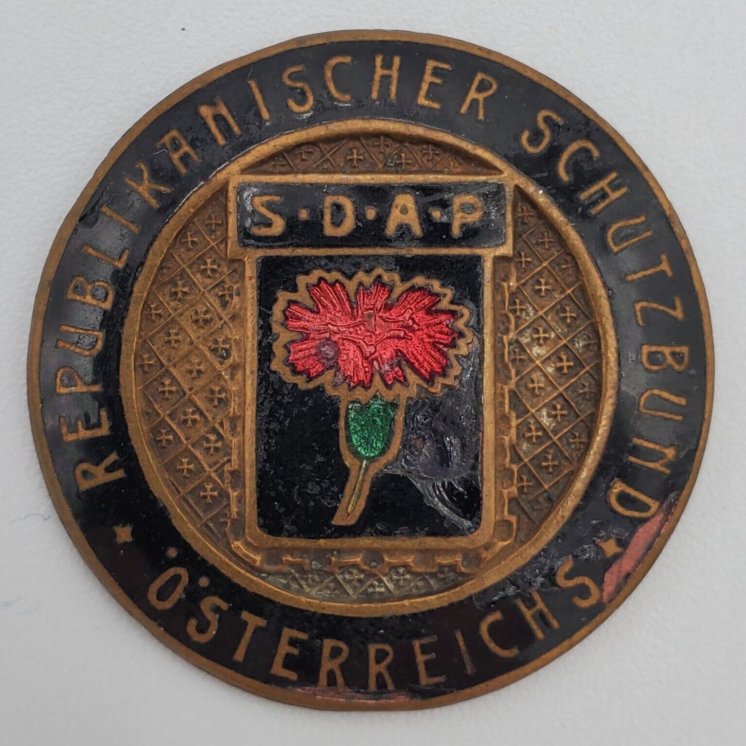Austria Original Protection League enamel pin post WW1 Social Democratic SDAP