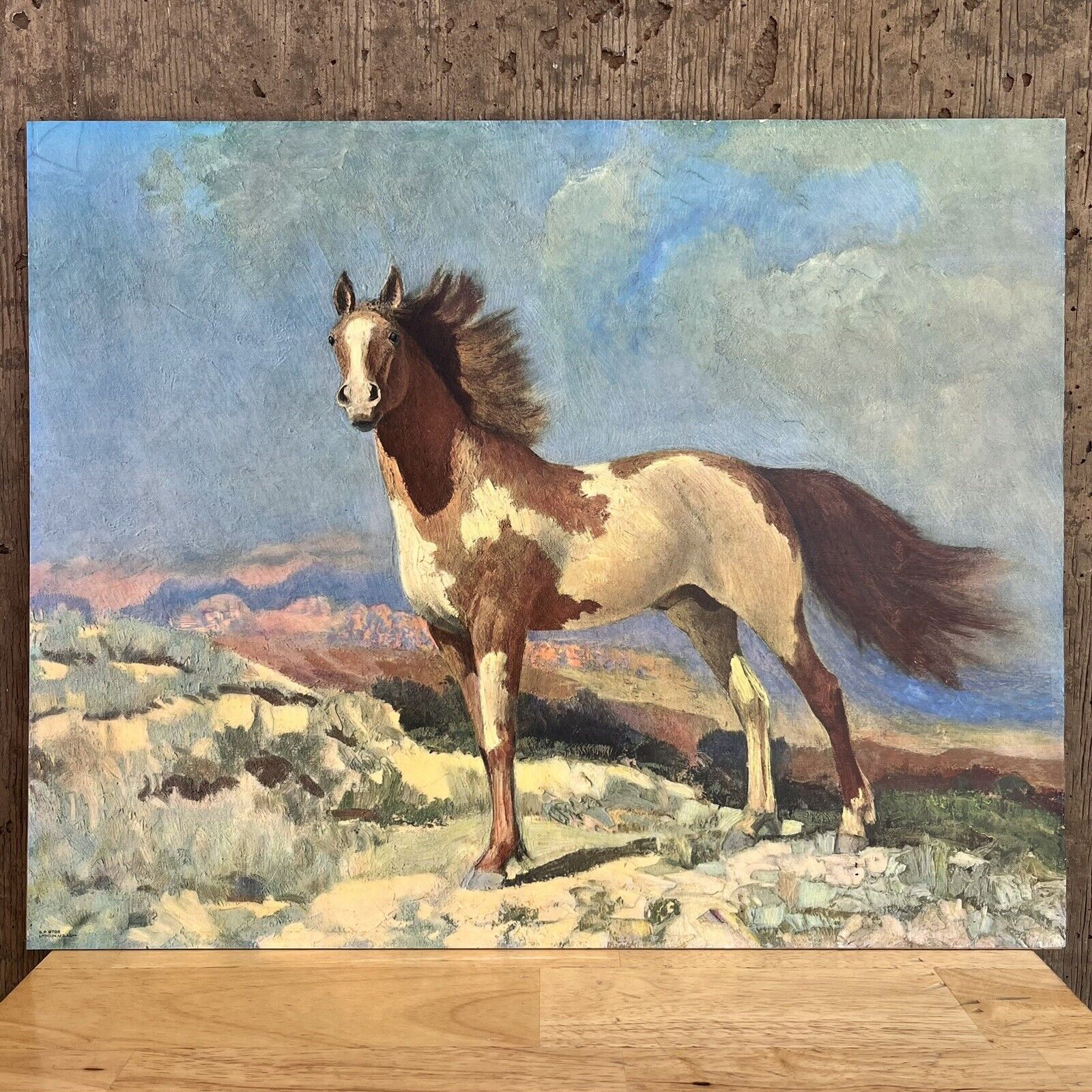 VTG ROBERT WESLEY AMICK Horse Equine Lithograph FREEDOM Old Southwestern 16 X 20