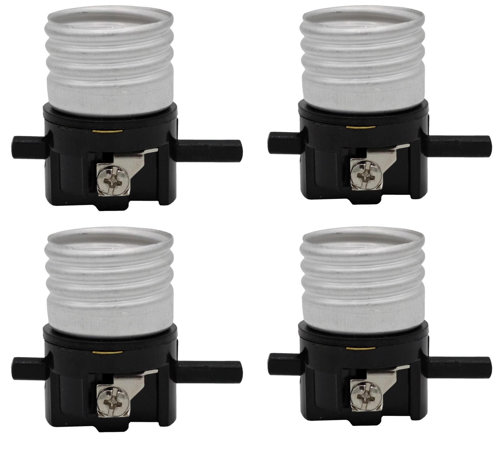 Push Thru Socket Interior - On/Off Lamp Socket, Medium Base E26 Socket | 4 Pack