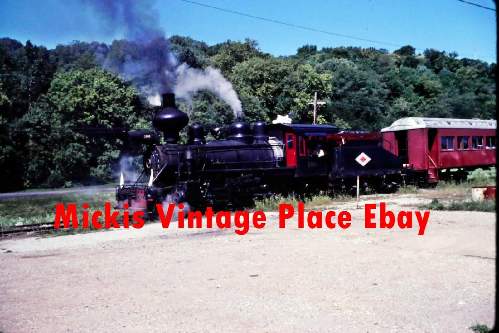 Vtg Original 35mm Slide 1982 Connersville Locomotive #100 Railroad  cc57