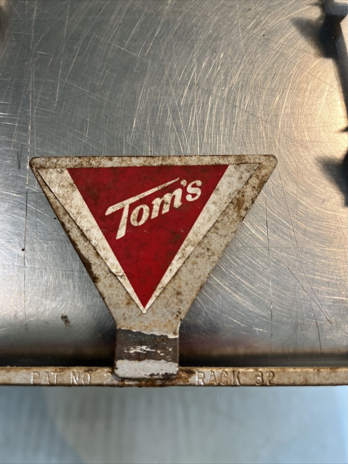 Vintage Tom’s Metal Hanging Rack Display Advertising Peanuts Chips 