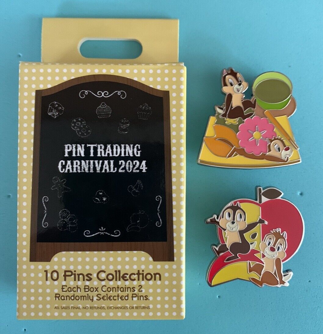 Disney HKDL Pin Trading Carnival 2024 Mystery Chip And Dale Dessert Pins