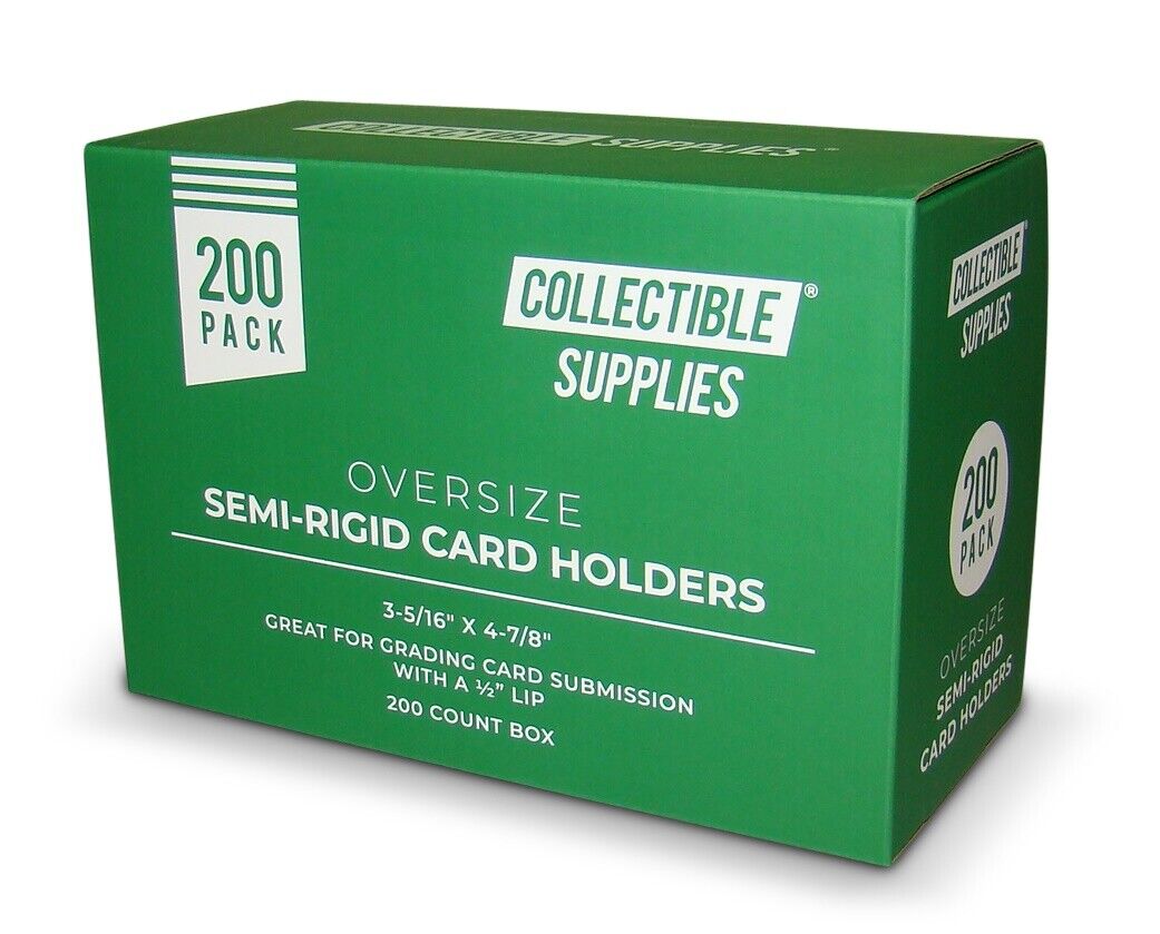 200 TALL Semi-Rigid Card Holders Oversize for sending Graded Cards with 1/2\