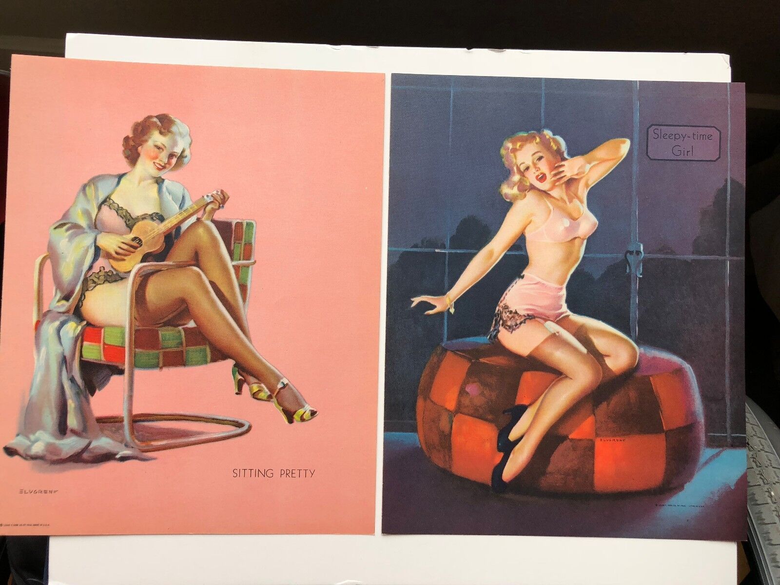 1940s 12 Pinup Girl Pictures in Folder Series 3 by Elvgren Nice Condition