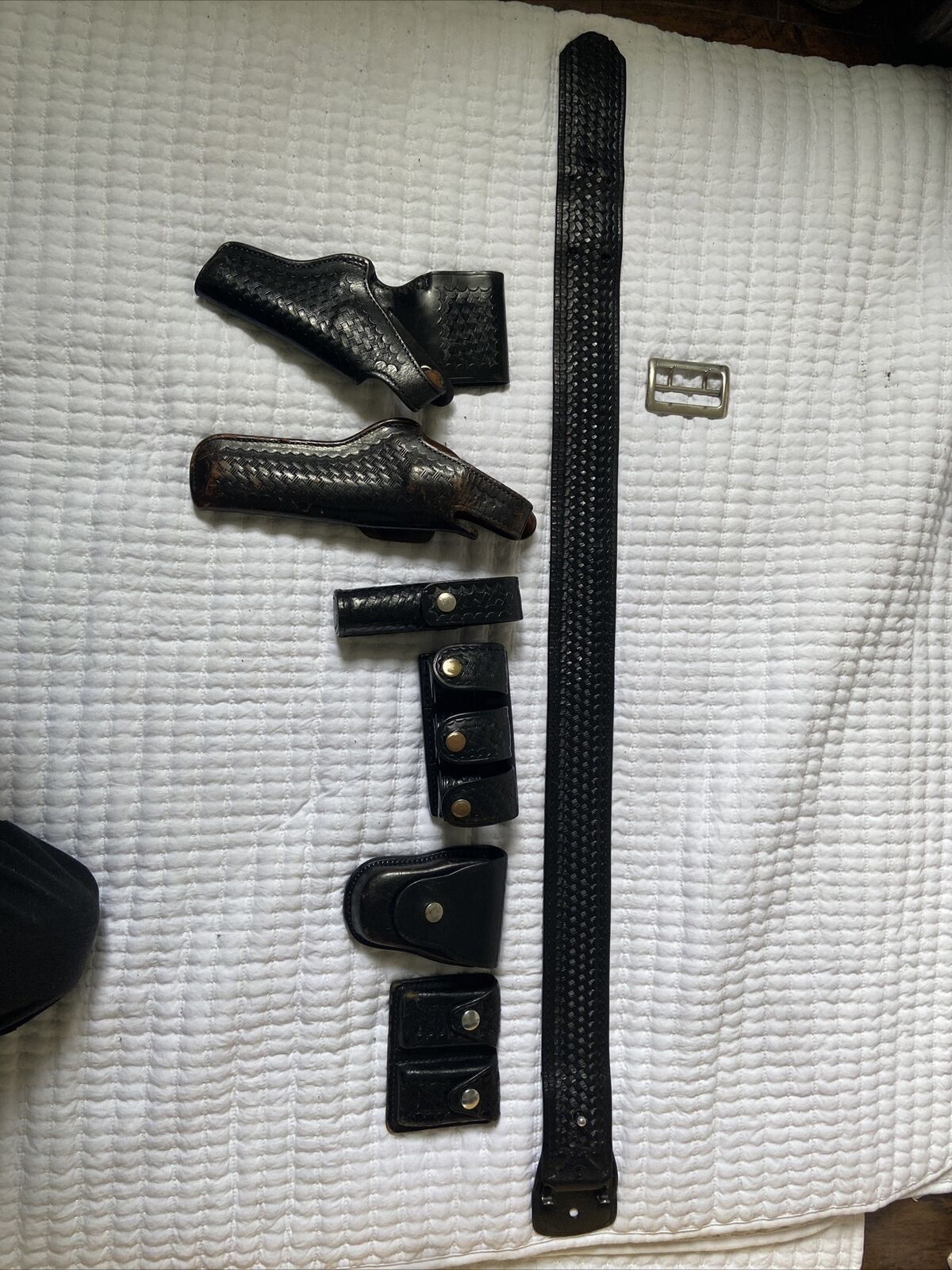 holsters for colt revolvers 357 Vintage Police Rig Duty Belt Leather Black