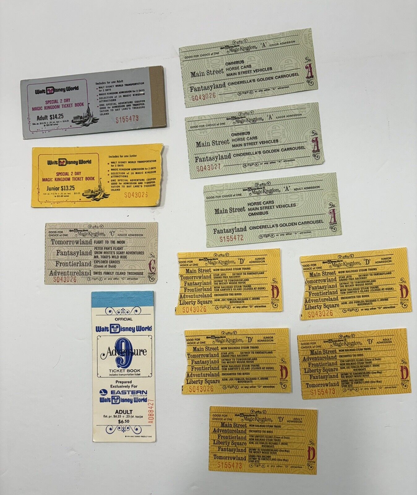 Vintage Walt Disney World Tickets (Lot)