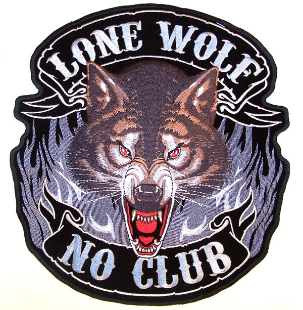 HUGE LONE WOLF BIKER PATCH JBP44 solo rider motorcycle iron on patches NEW