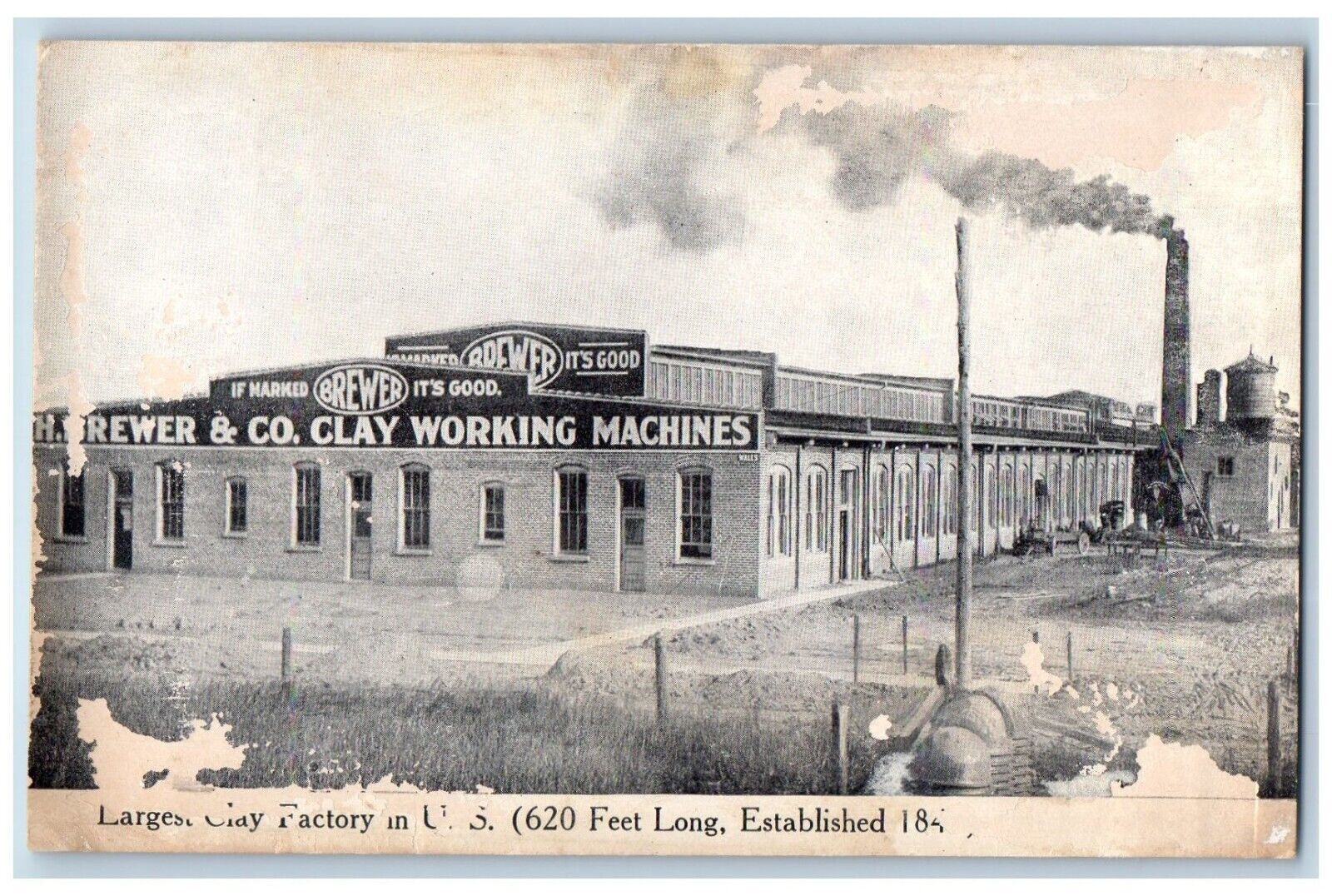 Tecumseh Michigan MI Postcard Brewer & Co Clay Working Largest Clay Factory 1910