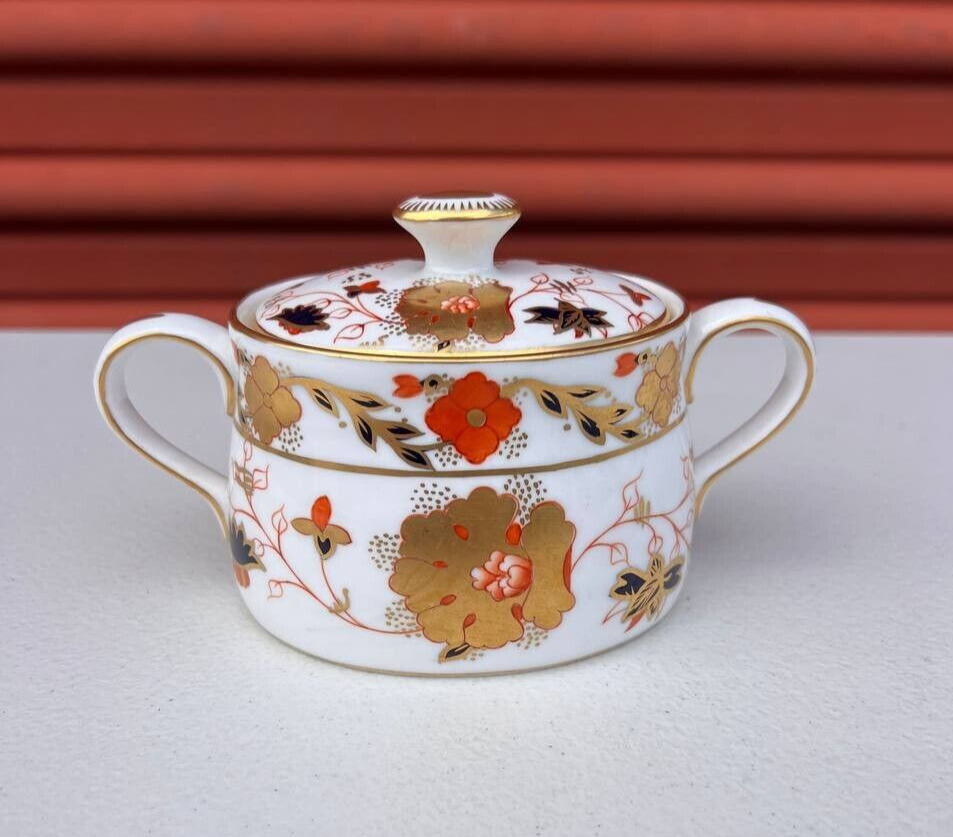 Vintage Royal Crown Derby Covered Sugar Bowl Asian Rose Collection
