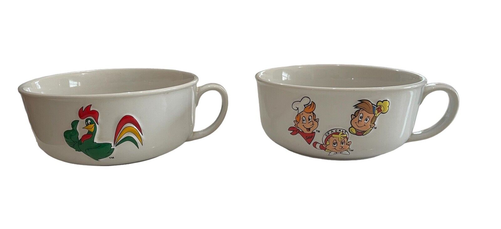 1999 Vintage Kellogg's Snap Crackle Pop And Cornflake 6 Inch Heavy Ceramic Bowls