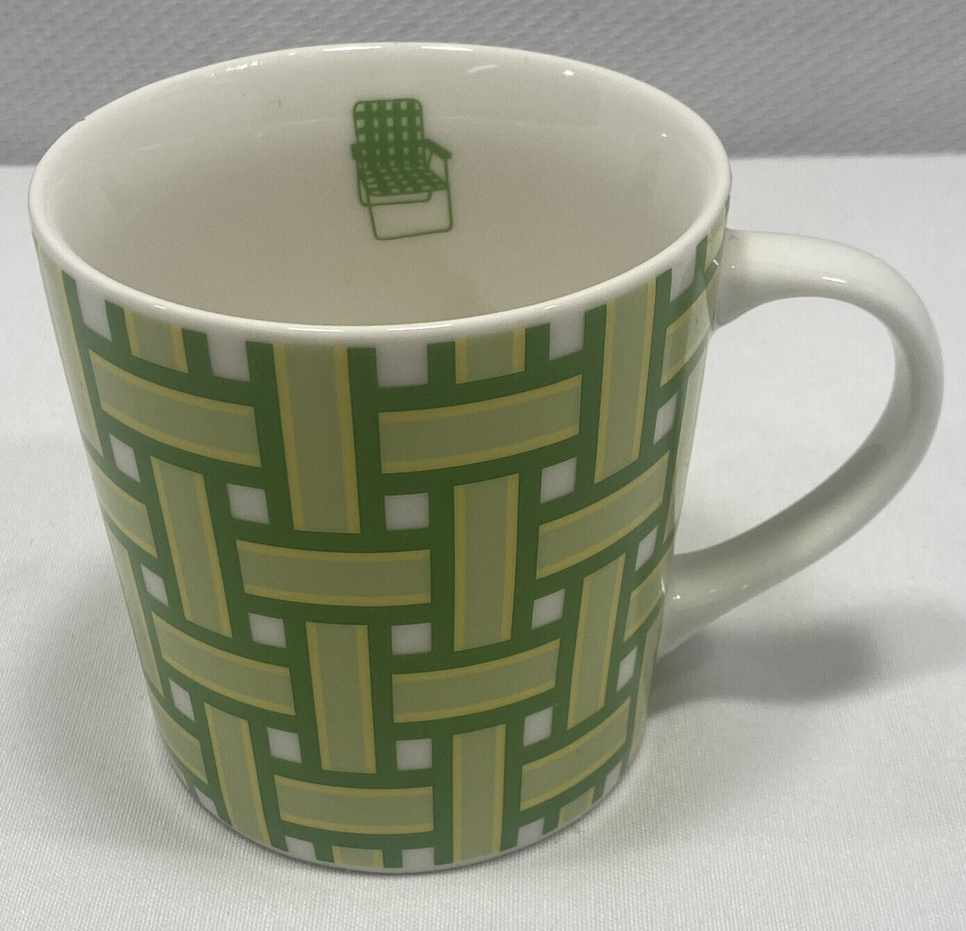 Starbucks 2006 Coffee Mug Lawn Chair Series Green And Yellow Cup Summer - Flaw