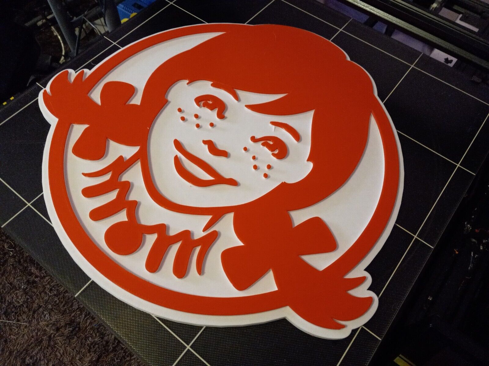 Wendy's Logo Store 3D Sign, 4.5 Inches Wide, 3D Printed Reproduction Logo