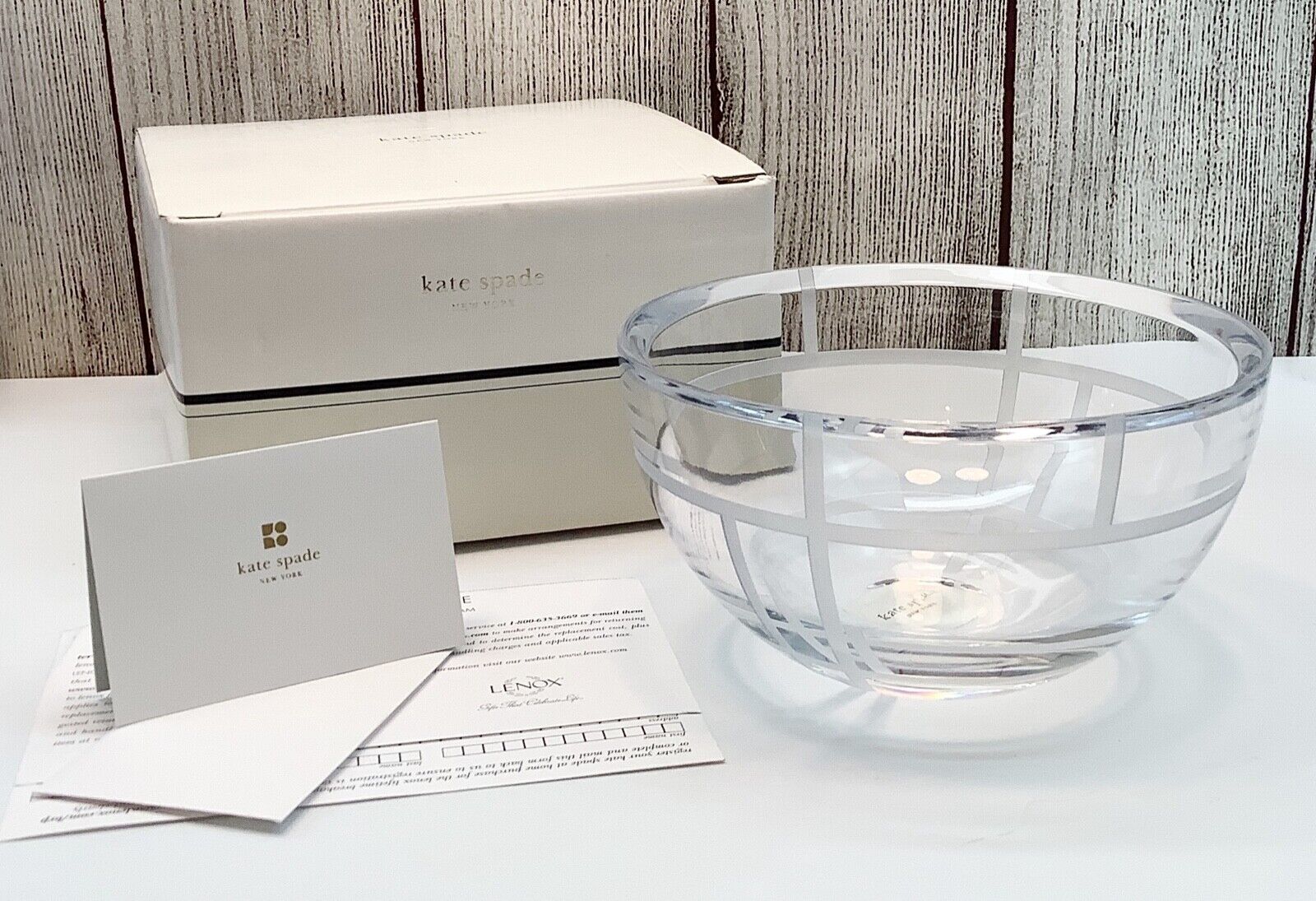 Kate Spade Lenox Madison Square 6” Lead Crystal Bowl with Box New York NEW