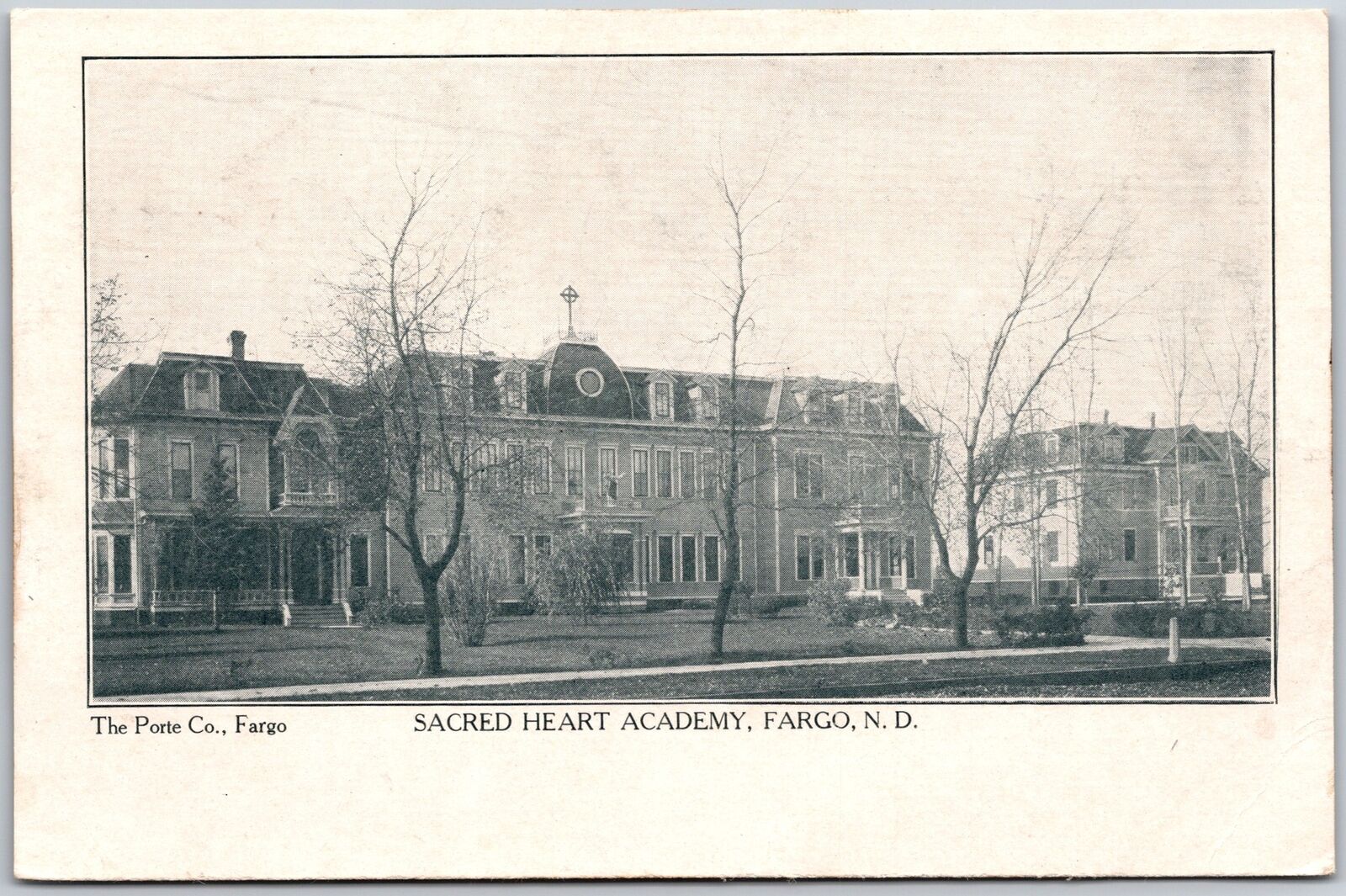 Sacred Heart Academy Fargo North Dakota ND Historical Building Antique Postcard