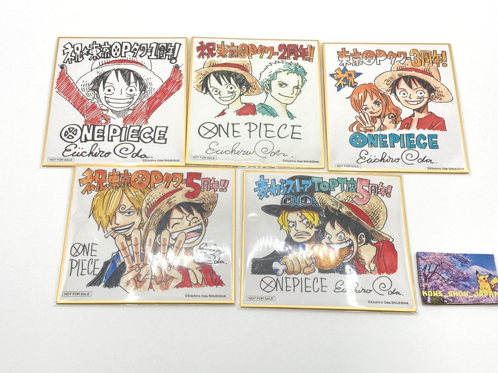 ONE PIECE Luffy Eiichiro Oda Autograph Shikishi Art Card  Tokyo One Piece Tower