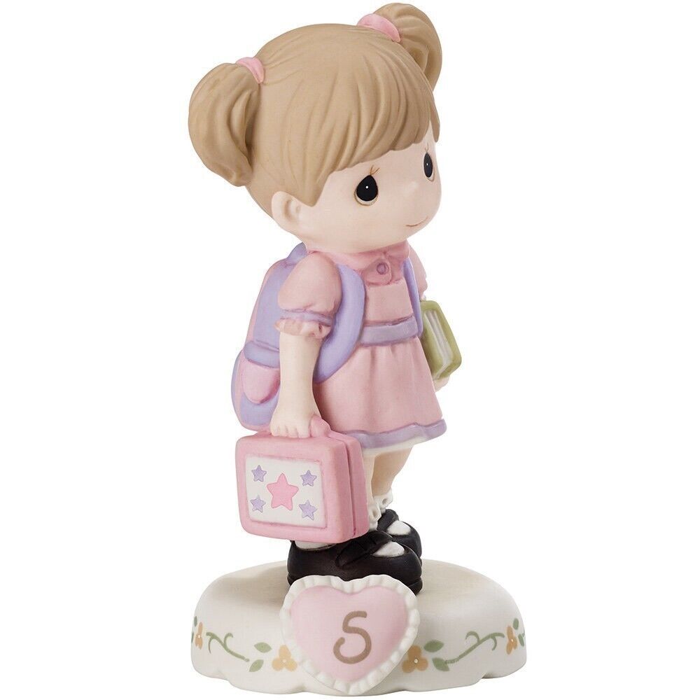 Precious Moments Figurine Growing in Grace Age 5 Birthday Brunette 152011B