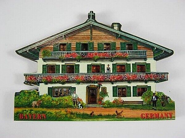 Bavaria House Bavaria, 3D Large Wooden Magnet, Souvenir Germany