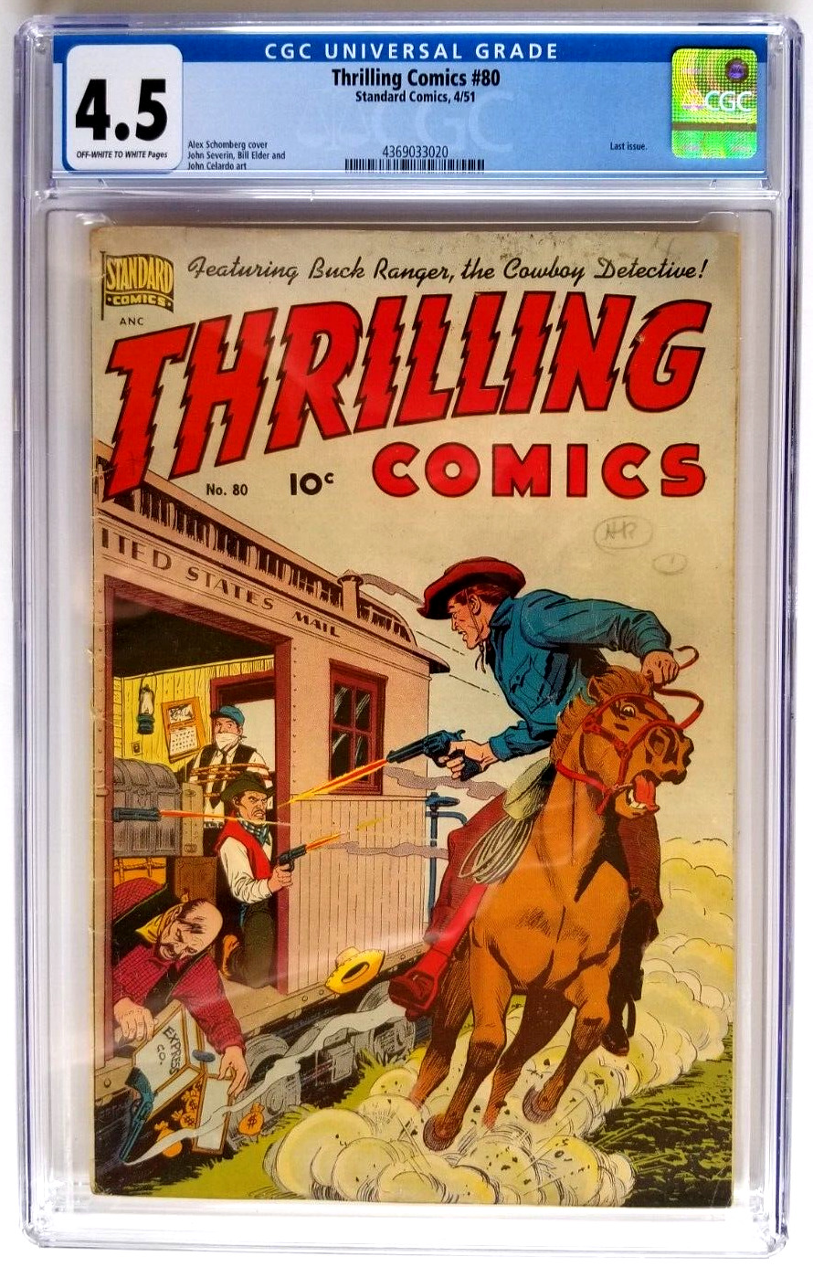 THRILLING COMICS #80 CGC VG+ 4.5 STANDARD 1951 ALEX SCHOMBURG COVER. LAST ISSUE