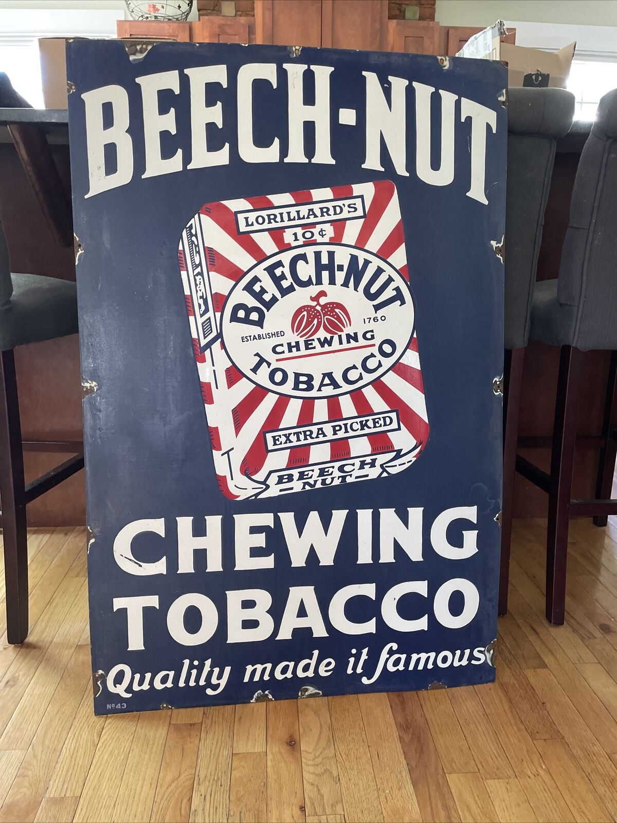 Rare Old Beech-Nut Tobacco Sign