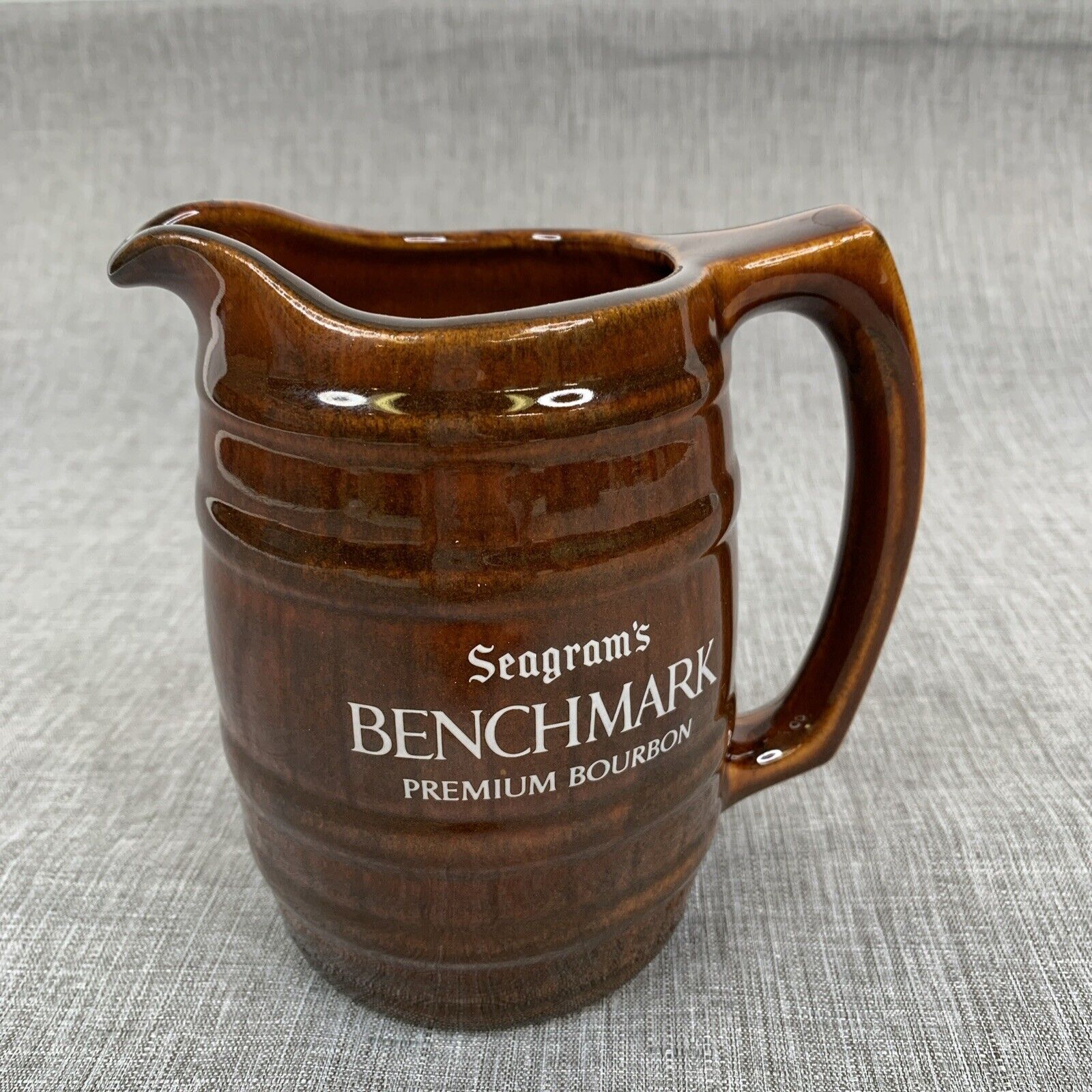 Seagram's Benchmark Premium Bourbon Ceramic Bar Pitcher Vintage