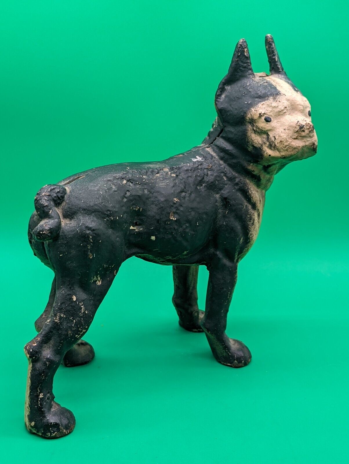 Antique Cast Iron DOG Boston Terrier BullDog DoorStop 9\