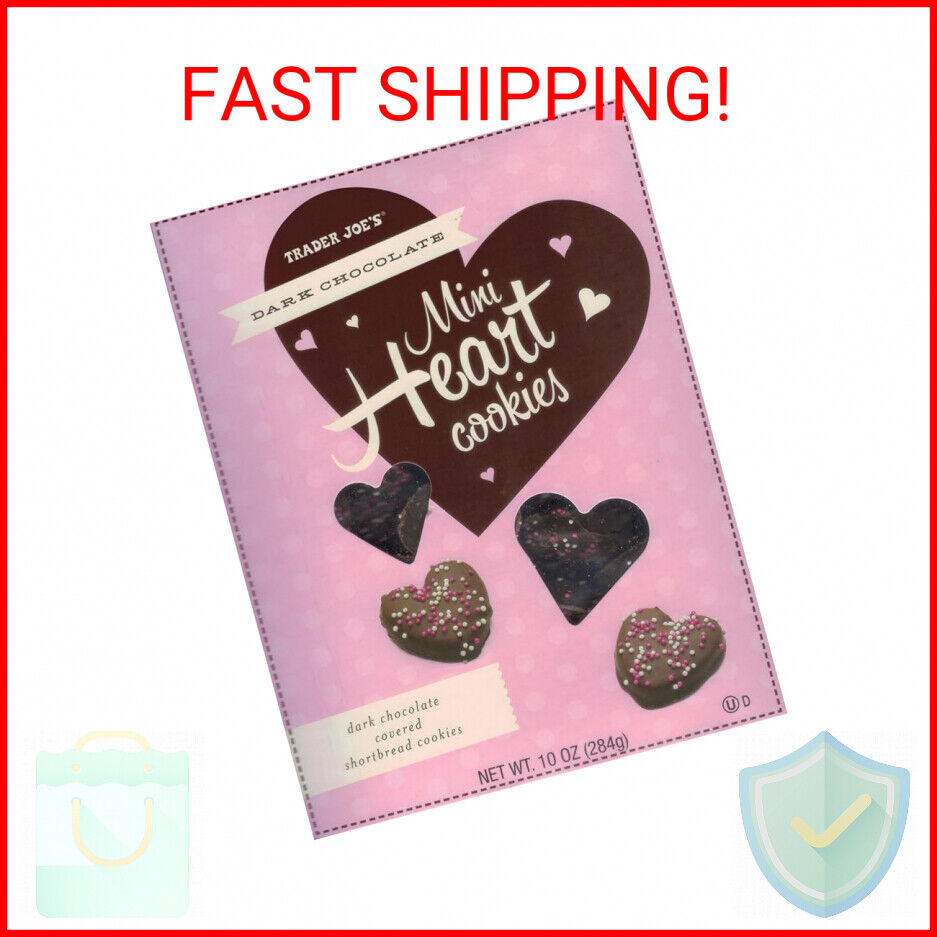Trader Joe's Dark Chocolate Mini Heart Cookies 10 Oz, Valentines Day