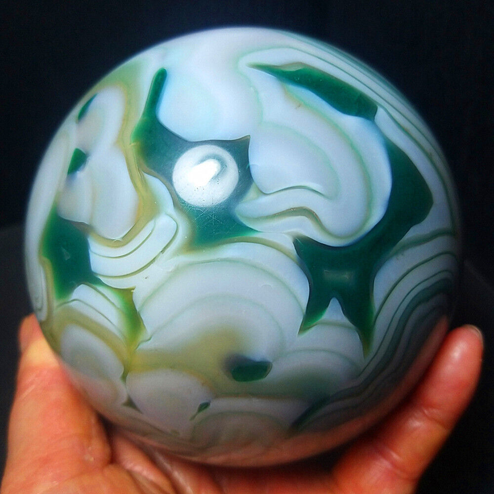 RARE 1468g Beautiful polishing Colorful Green Agate Crystal  Ball Healing  A3727