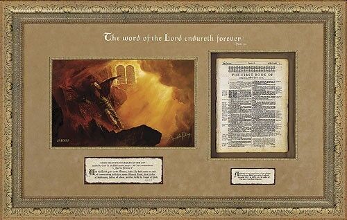 Arnold Friberg THE WORD OF THE LORD A/P framed, Authentic King James Bible page