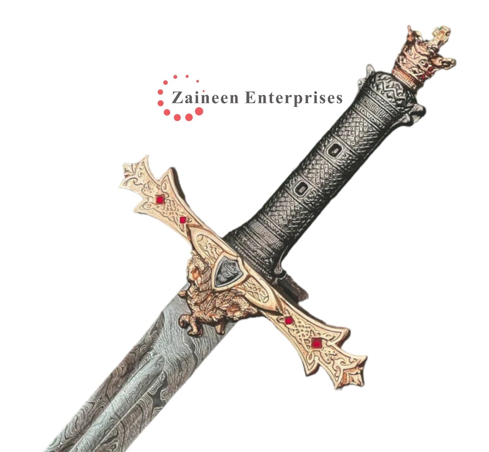 Unique Handmade Knights Excalibur Crown Sword with Cover
