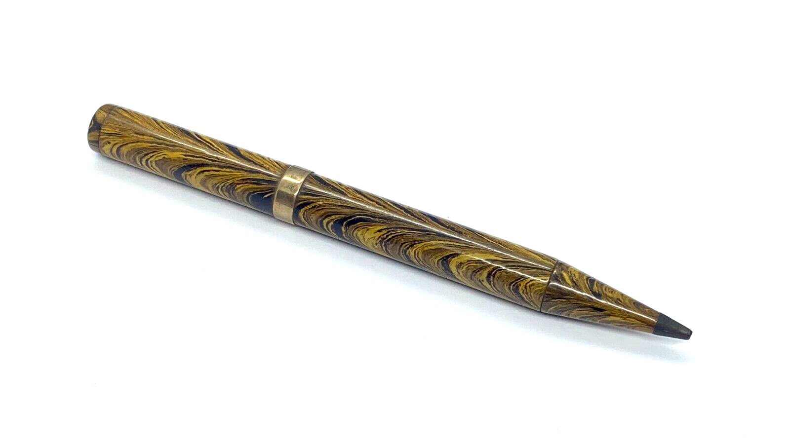 WATERMAN 52V PENCIL IN OLIVE RIPPLE AND 9K RING MADE IN USA 1920`S OC