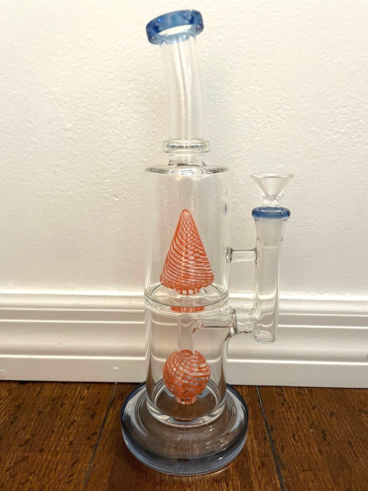 12” Premium Glass Water Pipe Orange Christmas Tree Disco Percs 14mm