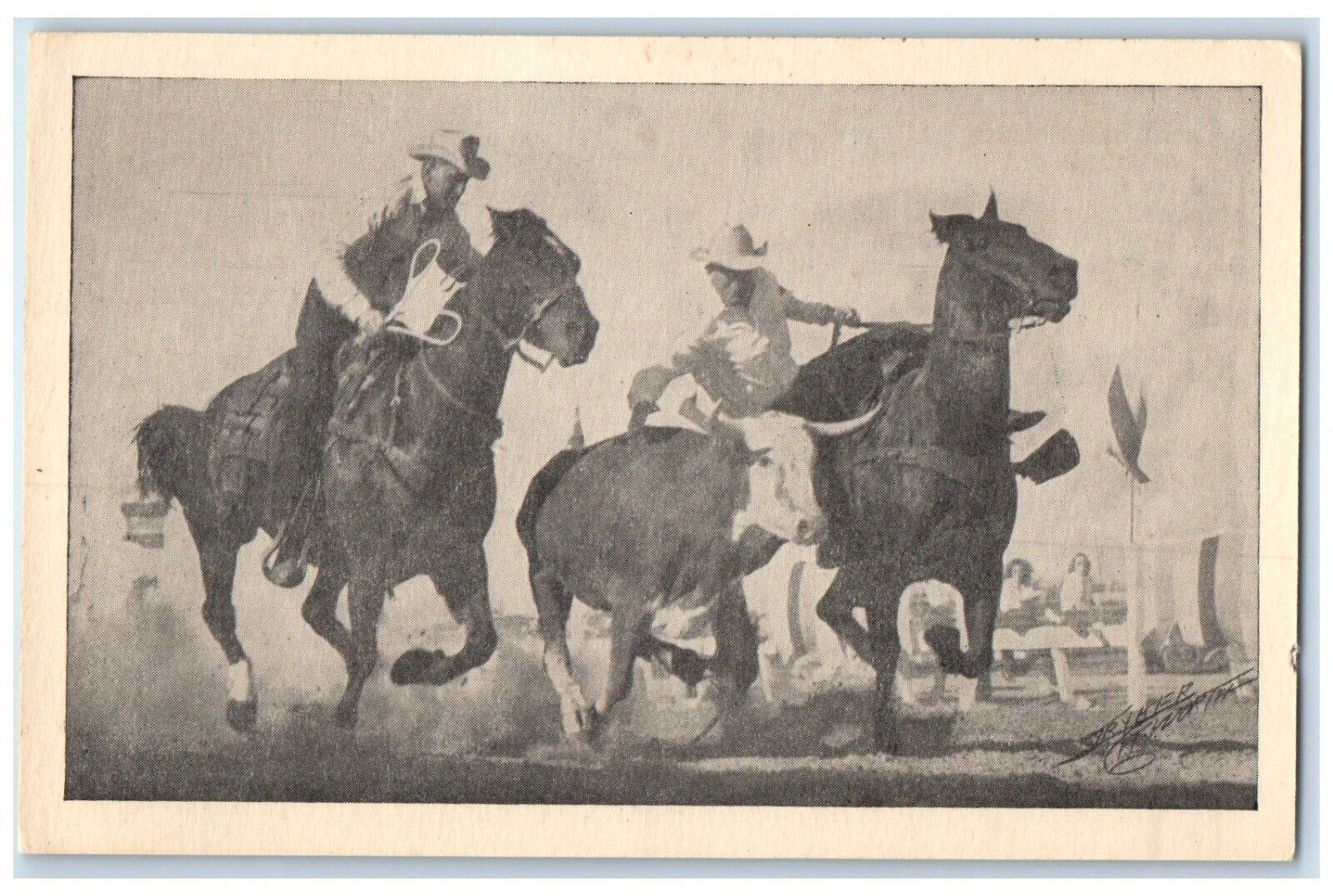 1941 Iowa's Championship Rodeo Horse Cowboy Contest Sidney Iowa Vintage Postcard