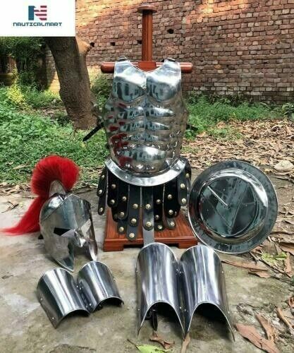 Medieval King 300 Spartan Helmet W/ Muscle Armor Jacket Leg & Arm Guard Shield