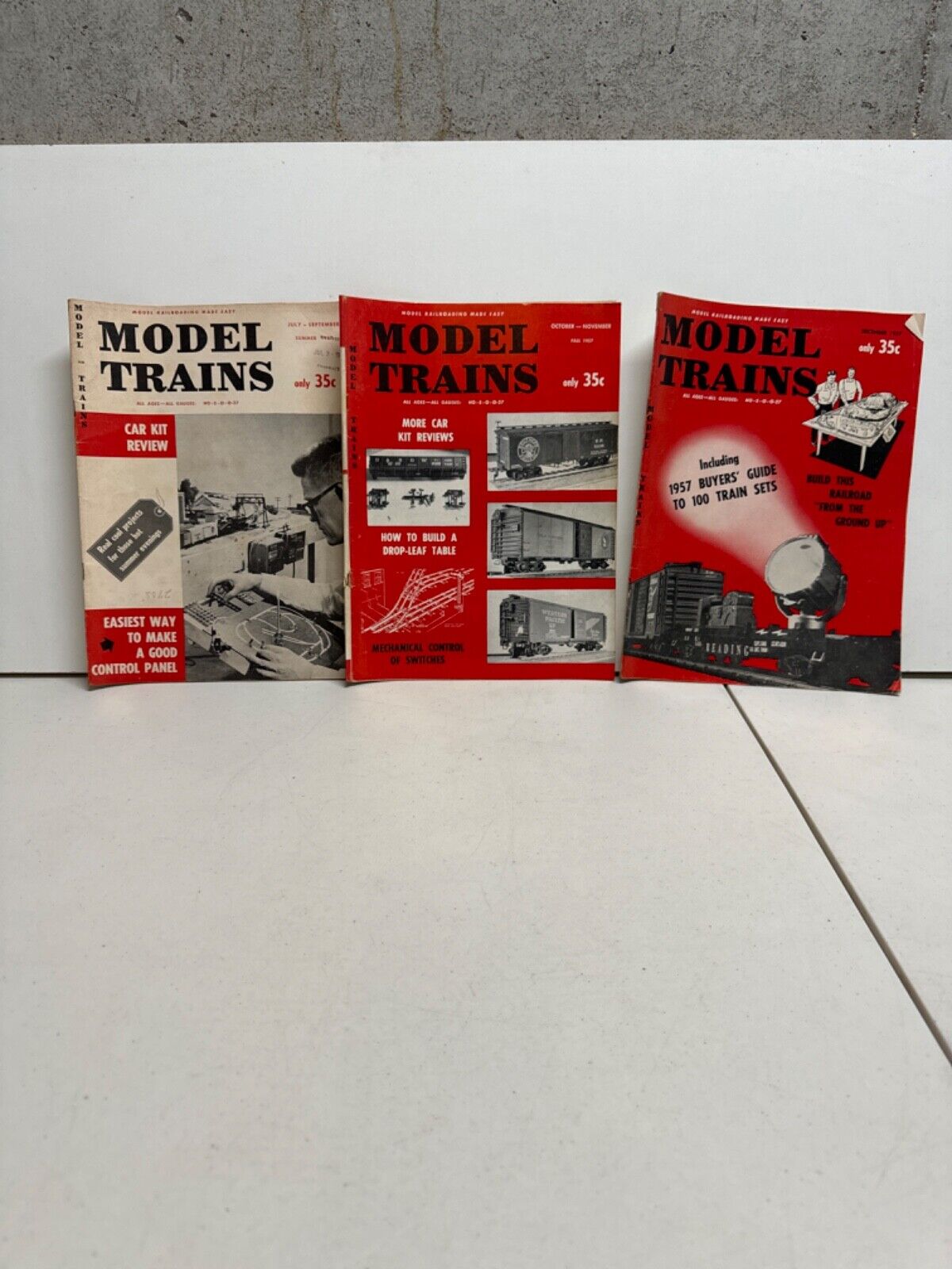 Model Trains Magazine 1957: December, October-November and July-September