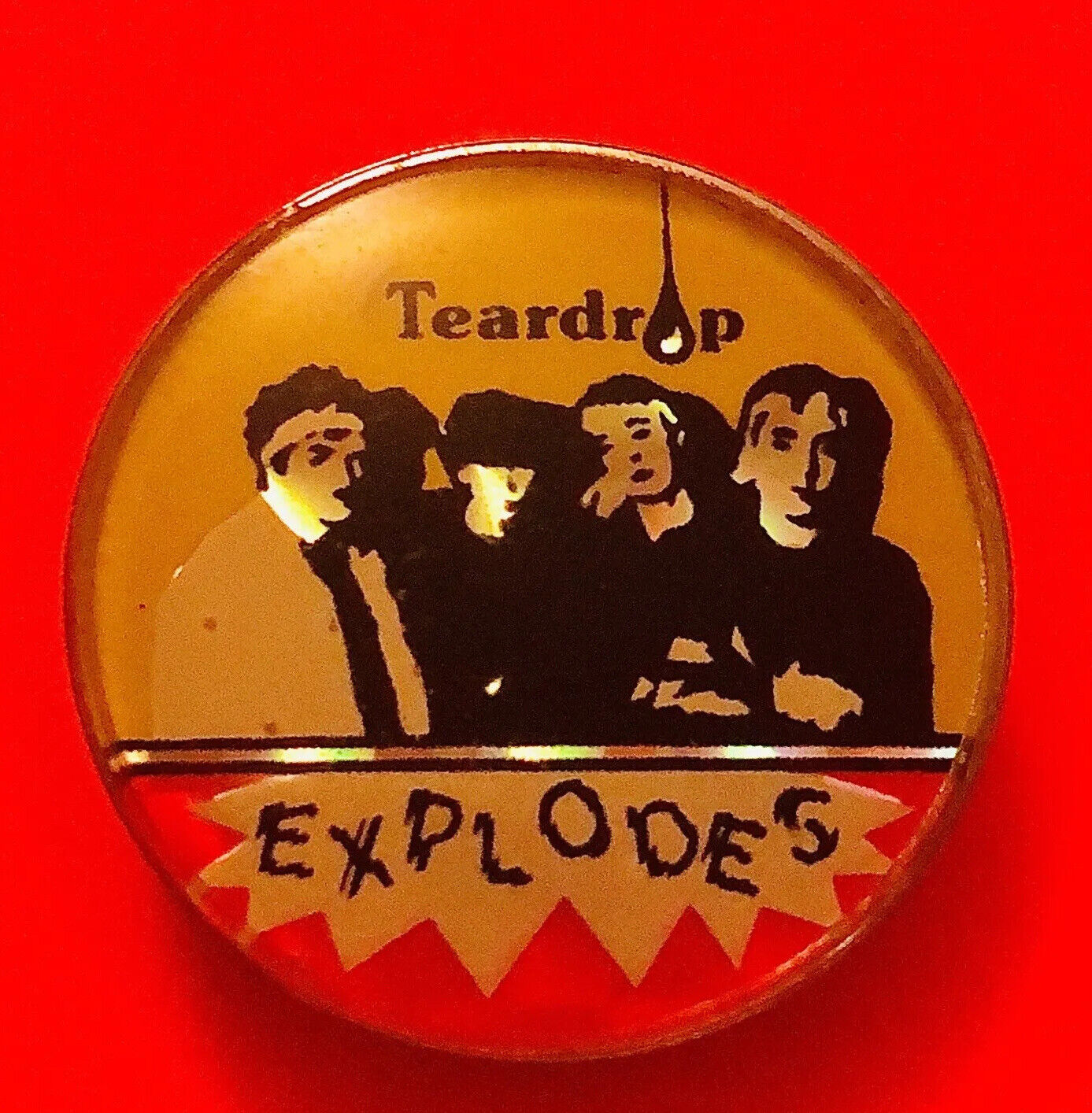 TEARDROP EXPLODES New Wave band Pin Vintage 80s Prism Badge Julian Cope 1980s