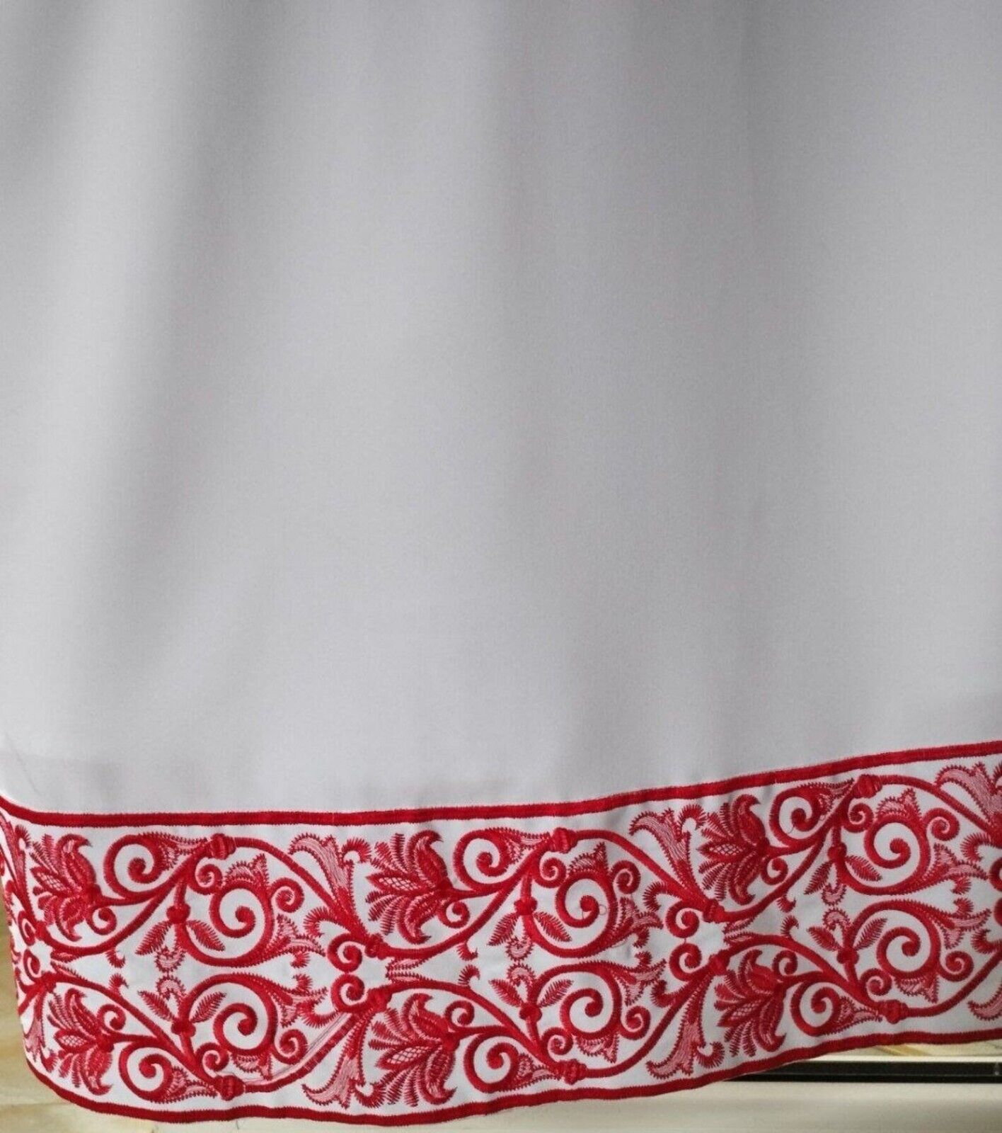 Red stykhar with embroidery, podriznik, Orthodox Greek style vestment