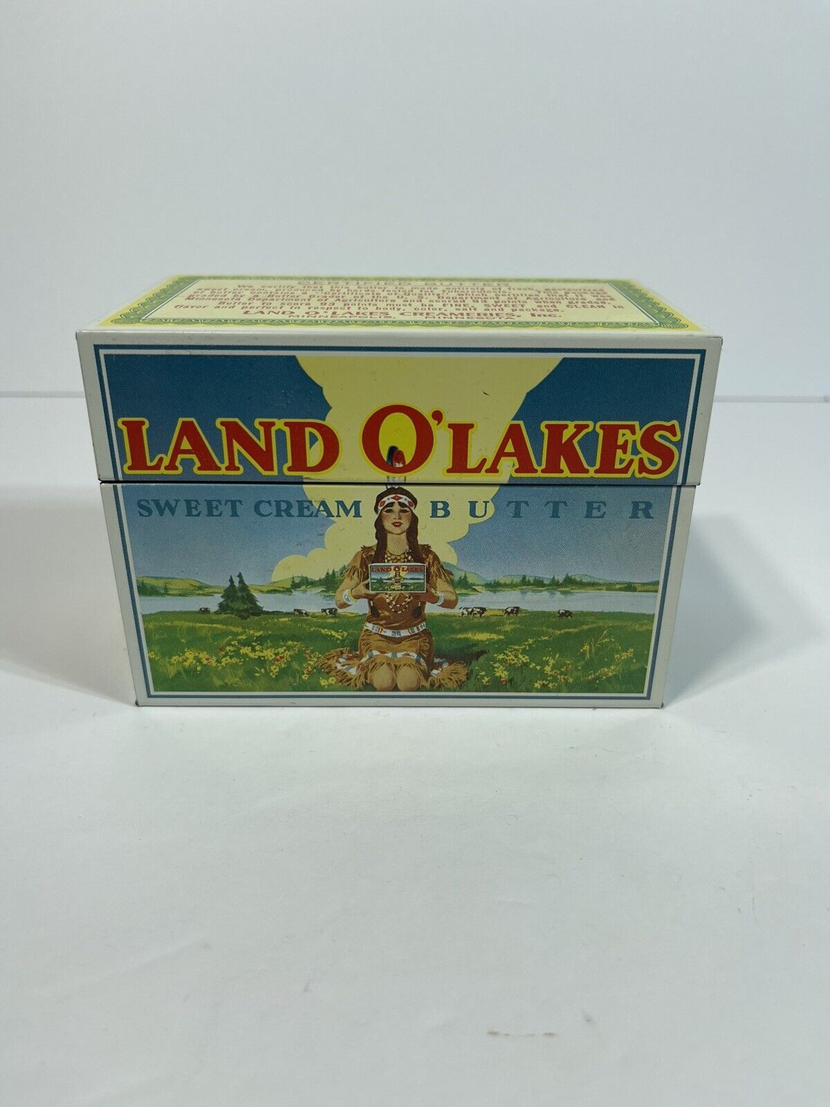 VINTAGE Land O\'Lakes Sweet Cream Butter Recipe Box Tin Very Clean. Tin only (28)