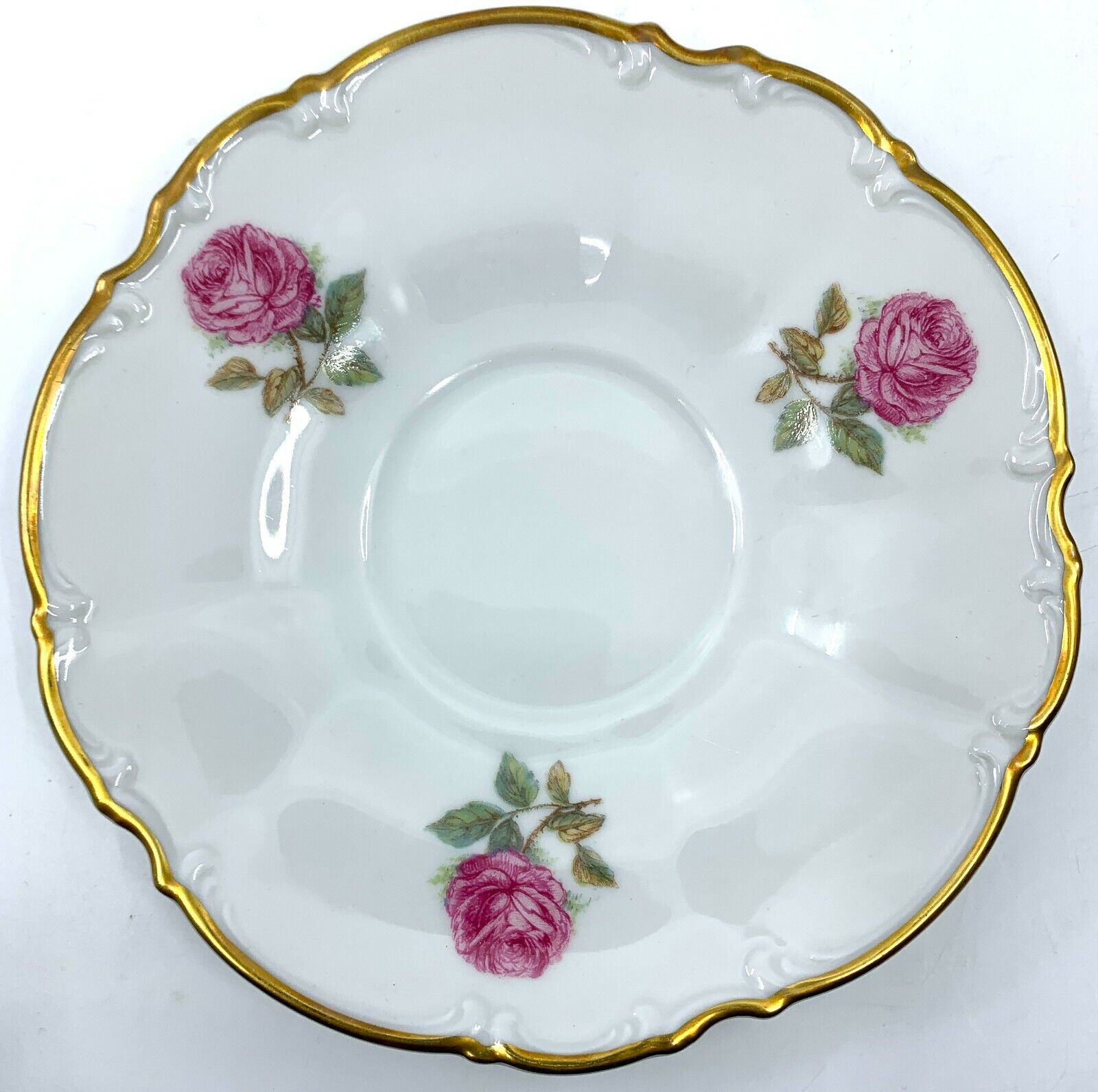 Vintage Tea Saucer Plate Hutschenreuther Gelb Pasco Bavaria Germany Floral Rose 