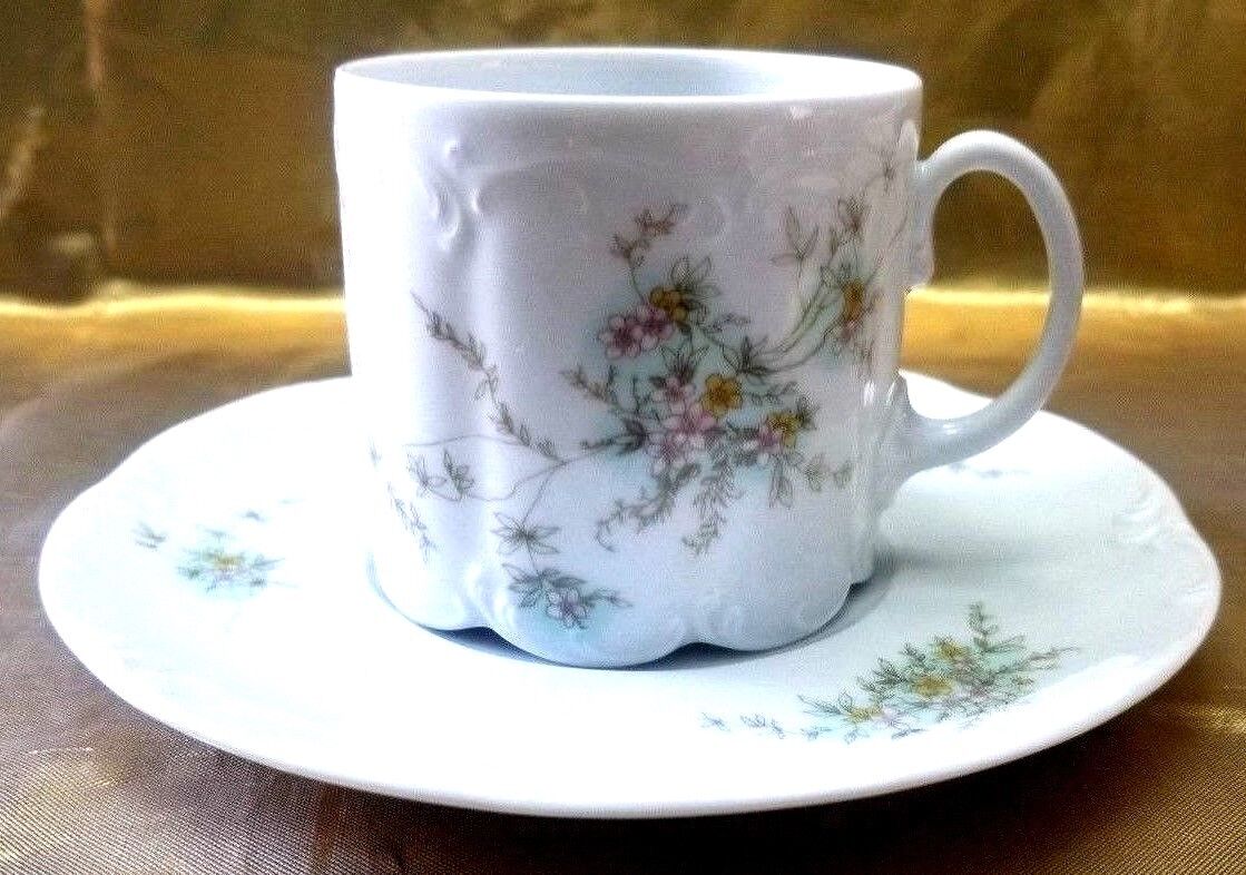 ANTIQUE ROSENTHAL DEMITASSE CUP & SAUCER SET CLASSIC ROSE COLLECTION GERMANY