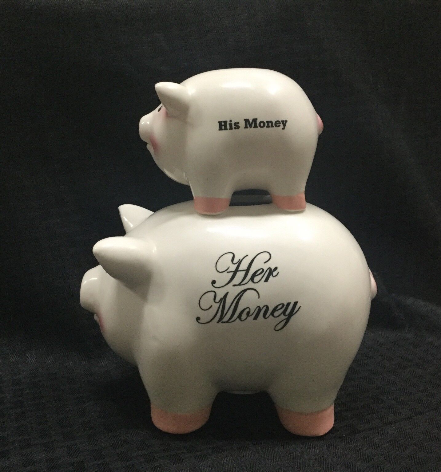 Ceramic “His Money  & Her Money  Piggy Bank”